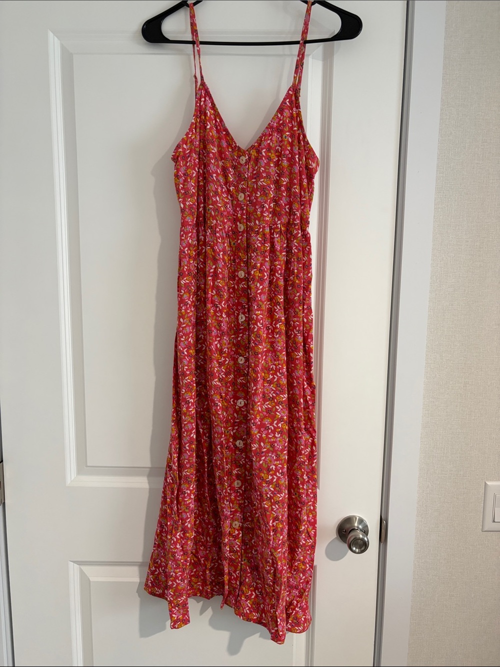 Billabong Pink Floral Button-Front Maxi Dress
